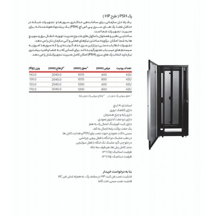 رک 42 یونیت عمق 120 طرح اچ پی پایا سیستم